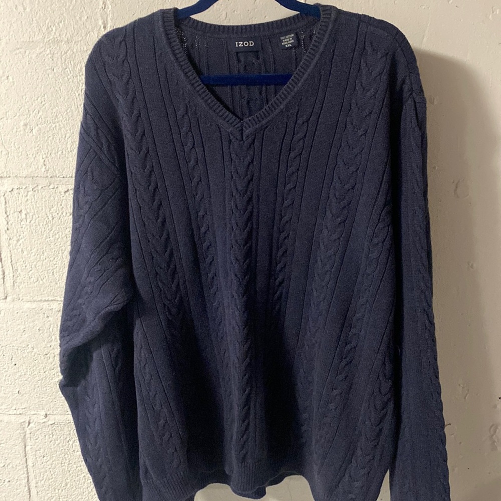 IZOD Navy Blue Cable Knit Sweater XXL Like New
